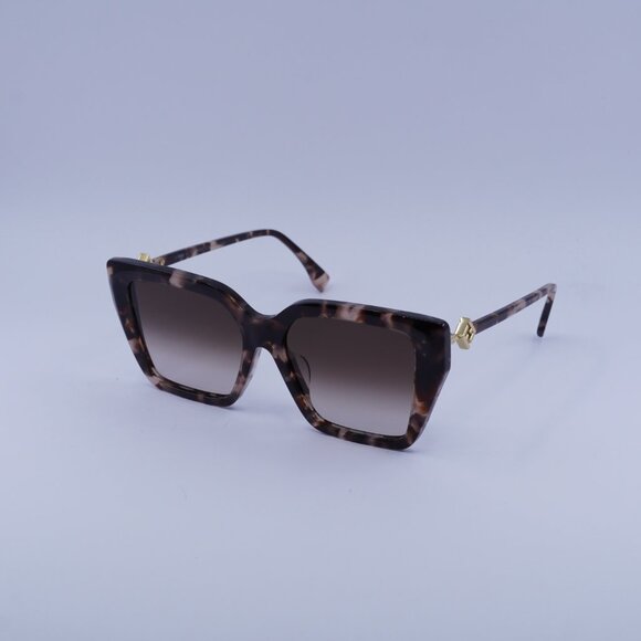 Fendi FE40161F 55F Sunglasses Havana Square Frame, Brown Lenses - Picture 4 of 9